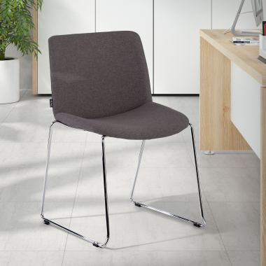 chaise de conference noir sans bras tissu accoudoirs fixes 2