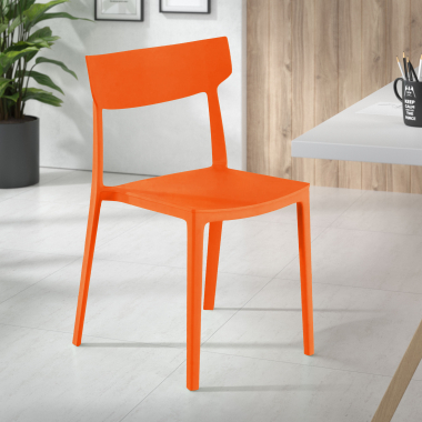 chaise de conference rouge samba plastique sans accoudoirs 2
