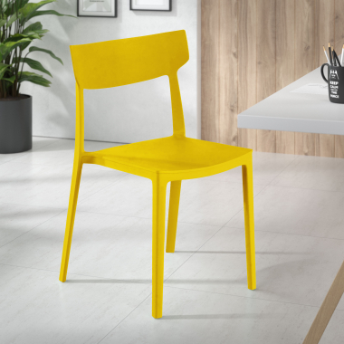 chaise de conference jaune samba plastique sans accoudoirs 2
