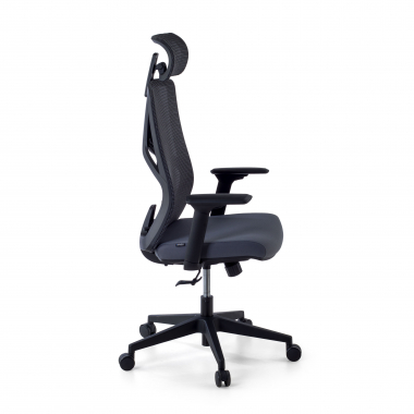 chaise ergonomique gris quick maille accoudoirs reglables 3d soutien lombaire appui tete 4