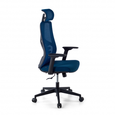 chaise ergonomique bleu quick maille accoudoirs reglables 3d soutien lombaire appui tete 4