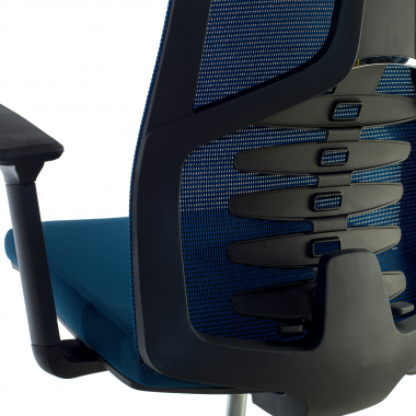 chaise ergonomique bleu quick maille accoudoirs reglables 3d soutien lombaire appui tete 5