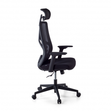 chaise ergonomique noir quick maille accoudoirs reglables 3d soutien lombaire appui tete 6