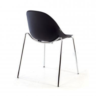 chaise de conference noir 4 pattes plastique sans accoudoirs 5