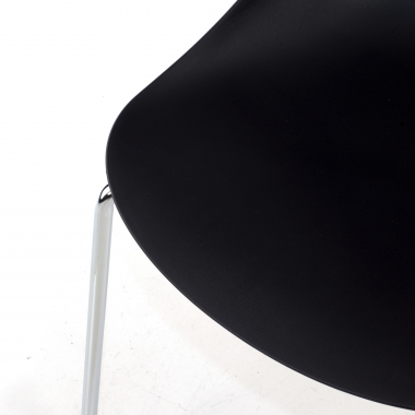 chaise de conference noir 4 pattes plastique sans accoudoirs 7