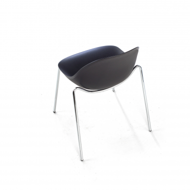 chaise de conference noir 4 pattes plastique sans accoudoirs 8