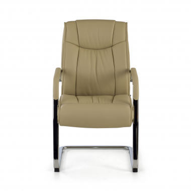 chaise de conference beige pietement luge cuir naturel cuir authentique accoudoirs rembourres 3