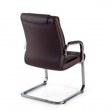 chaise de conference marron pietement luge cuir naturel cuir authentique accoudoirs rembourres 5