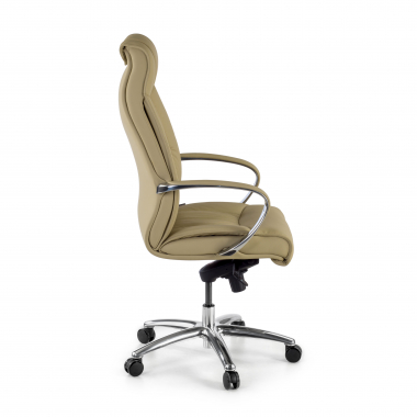 fauteuil de bureau beige dos haut cuir naturel cuir authentique accoudoirs rembourres 4
