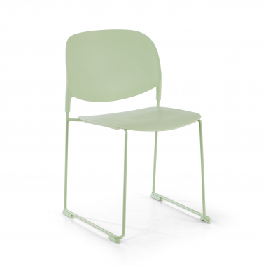 chaise de conference vert sans bras plastique sans accoudoirs 1