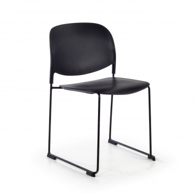 chaise de conference noir sans bras plastique sans accoudoirs 1
