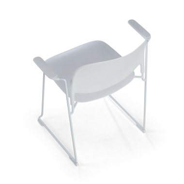 chaise de conference blanc avec bras plastique accoudoirs fixes 6