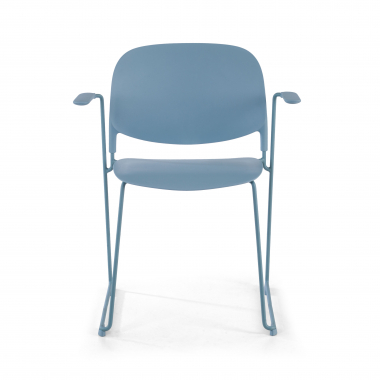 chaise de conference bleu avec bras plastique accoudoirs fixes 3