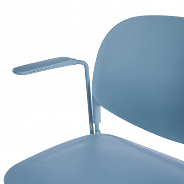 chaise de conference bleu avec bras plastique accoudoirs fixes 5
