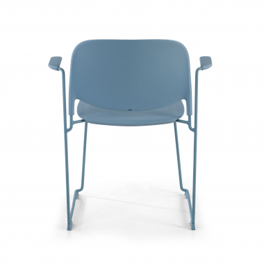 chaise de conference bleu avec bras plastique accoudoirs fixes 8