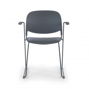 chaise de conference gris avec bras plastique accoudoirs fixes 3