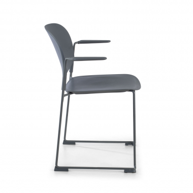 chaise de conference gris avec bras plastique accoudoirs fixes 4