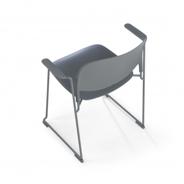 chaise de conference gris avec bras plastique accoudoirs fixes 6