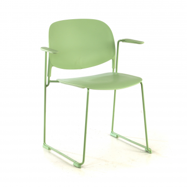 chaise de conference vert avec bras plastique accoudoirs fixes 1
