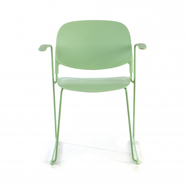 chaise de conference vert avec bras plastique accoudoirs fixes 3