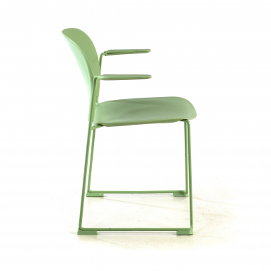 chaise de conference vert avec bras plastique accoudoirs fixes 4