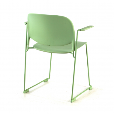 chaise de conference vert avec bras plastique accoudoirs fixes 6