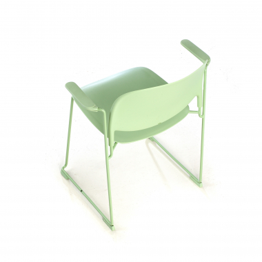 chaise de conference vert avec bras plastique accoudoirs fixes 8