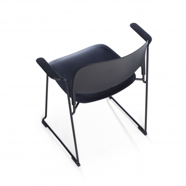 chaise de conference noir avec bras plastique accoudoirs fixes 6