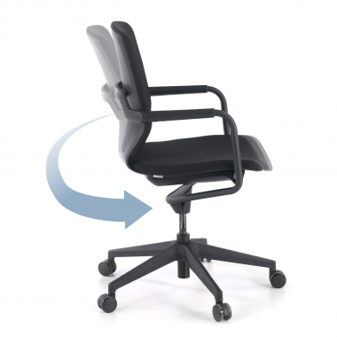 chaise pivotante noir chaise de bureau tissu accoudoirs fixes 4
