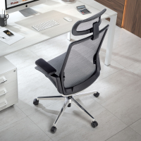 Chaise de Direction ergonomique Yanet, aluminium, Appui-tête