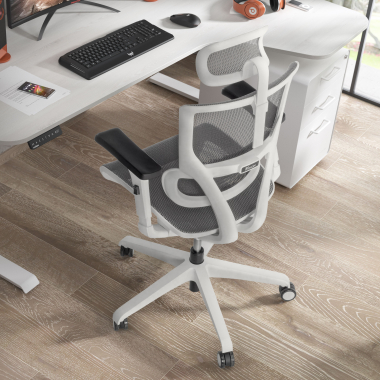 Chaise de Bureau avec appuie-tête Vision white, en maille