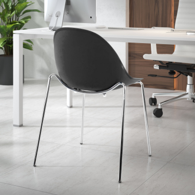 chaise de conference noir 4 pattes plastique sans accoudoirs 2