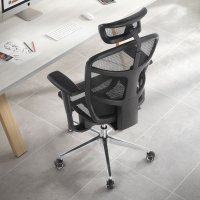Chaise de Bureau Teletravail Dover, appui-tête, Piétement aluminium, 8 heures