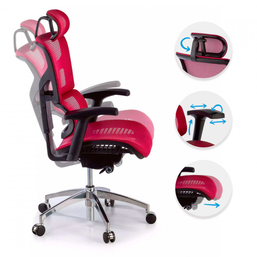 Chaise de direction ergonomique Erghos1, modèle premium avec appui-tête