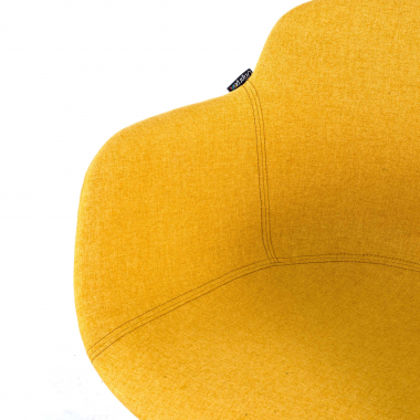 chaise de conference noir jaune structure pietement luge maille accoudoirs fixes 8