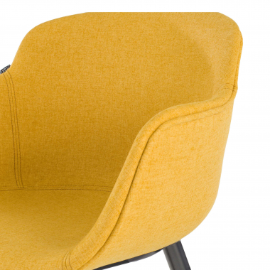 chaise de conference noir jaune base pyramide tissu accoudoirs rembourres 8