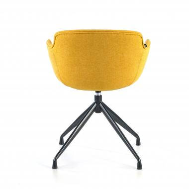 chaise de conference noir jaune base pyramide tissu accoudoirs rembourres 4