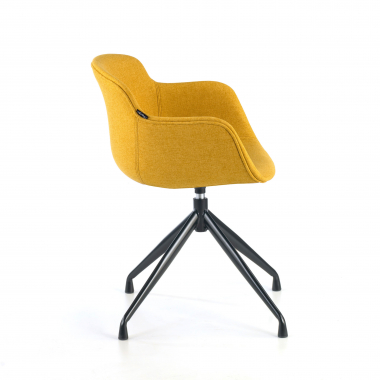 chaise de conference noir jaune base pyramide tissu accoudoirs rembourres 6