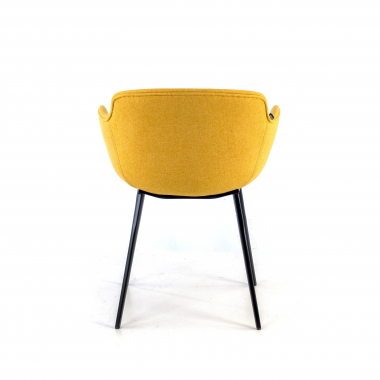 chaise de conference noir jaune 4 pattes tissu accoudoirs rembourres 4