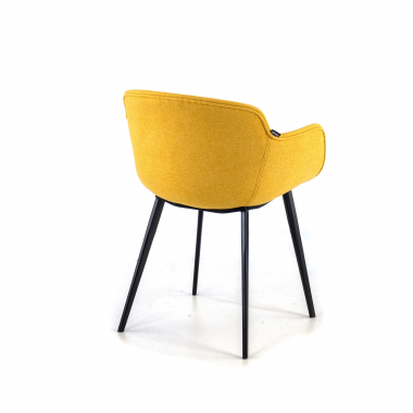 chaise de conference noir jaune 4 pattes tissu accoudoirs rembourres 5