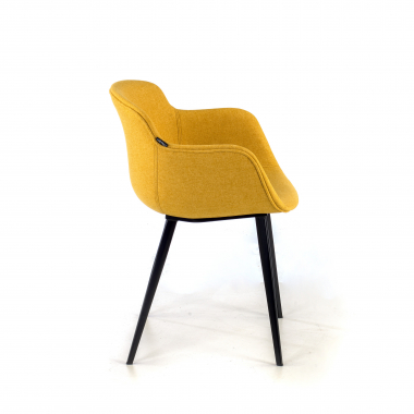 chaise de conference noir jaune 4 pattes tissu accoudoirs rembourres 6