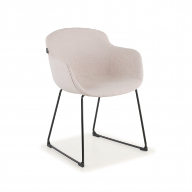 chaise de conference noir beige structure pietement luge maille accoudoirs fixes 1