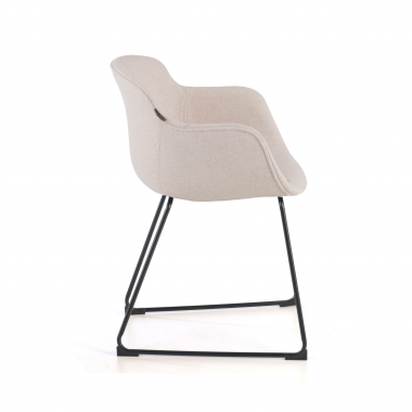 chaise de conference noir beige structure pietement luge maille accoudoirs fixes 5