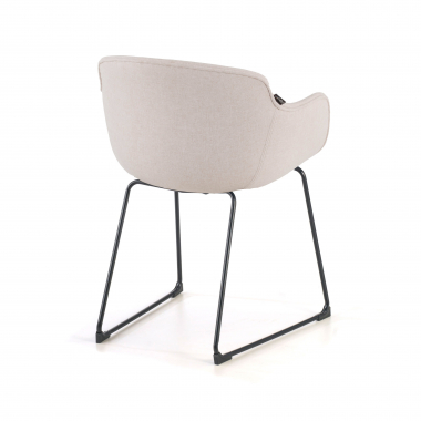 chaise de conference noir beige structure pietement luge maille accoudoirs fixes 6