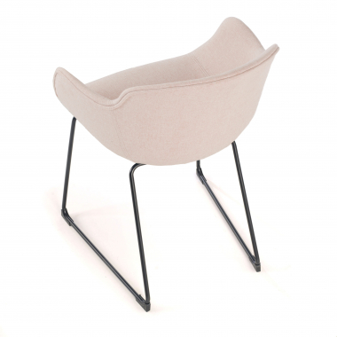 chaise de conference noir beige structure pietement luge maille accoudoirs fixes 7