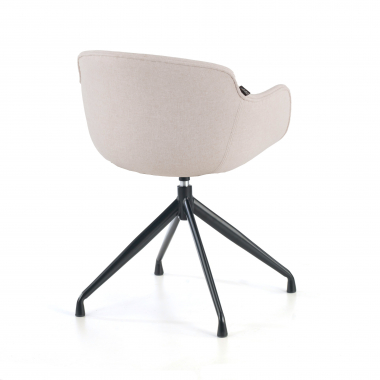 chaise de conference noir beige base pyramide tissu accoudoirs rembourres 5