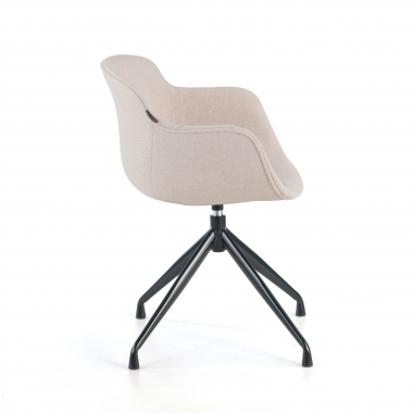 chaise de conference noir beige base pyramide tissu accoudoirs rembourres 6