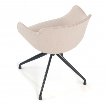 chaise de conference noir beige base pyramide tissu accoudoirs rembourres 7