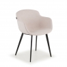 Chaise de Réunion Laure, Pivotante à roulettes, en tissu