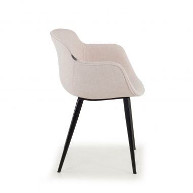 chaise de conference noir beige 4 pattes tissu accoudoirs rembourres 6